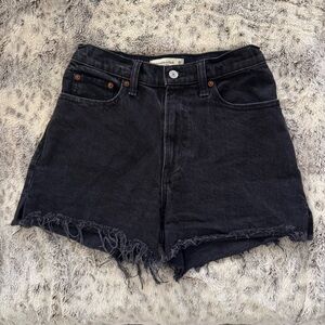 Abercrombie High Rise 4” Mom Black Shorts 25